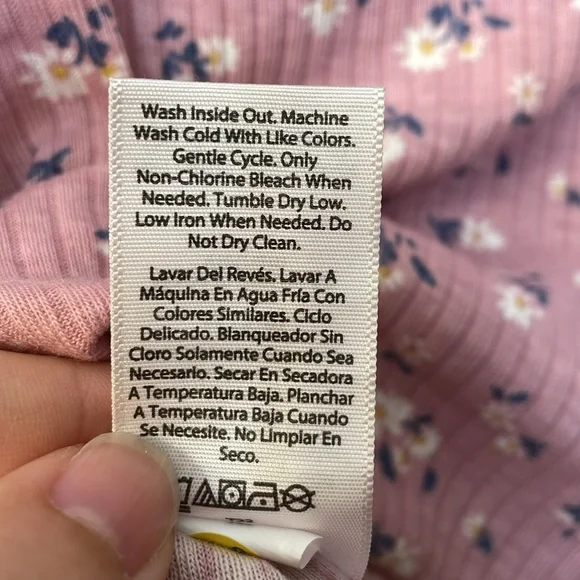 WONDER NATION NWT Medium (7/8) ribbed pink shirt with daisy floral design short - Picture 8 of 8